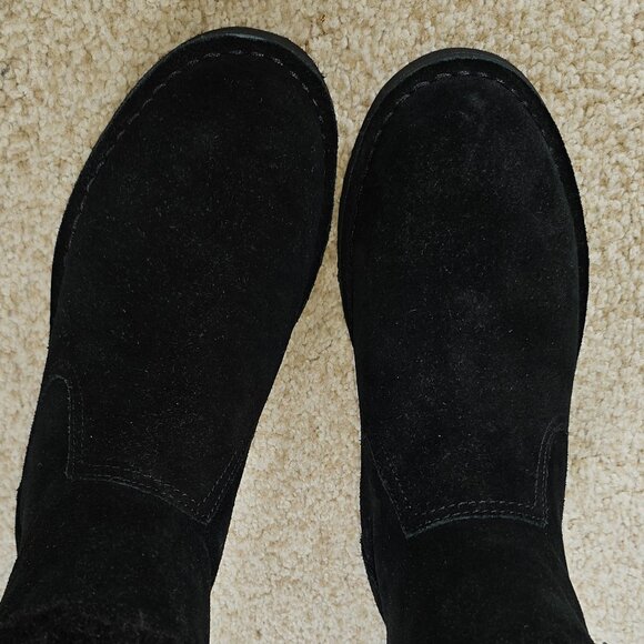 NWOT UGG BLACK SUEDE BOOTS with LACE UP BACK TIES  & COZY PLUSH LINING SIZE 6 - Picture 5 of 12